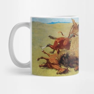 Buffalo Hunt by Frederic Remington Mug